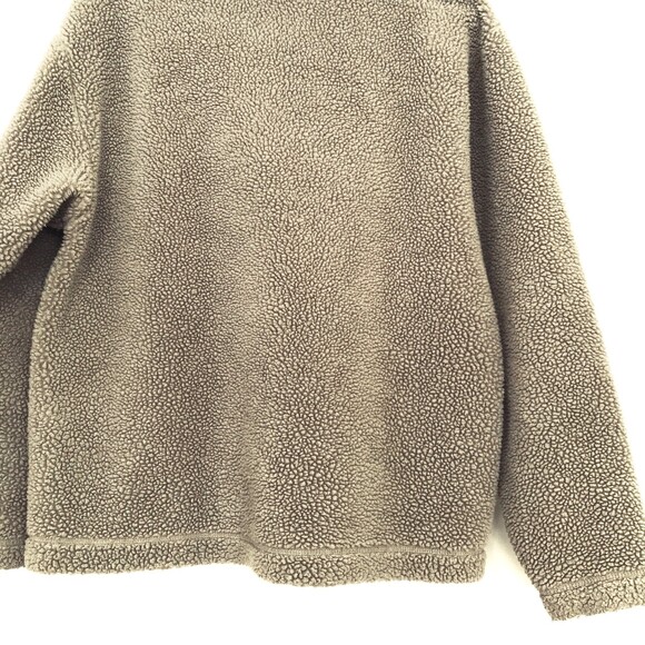 SOLD!!  GAP Small Brown Sherpa 1/4 Zip Oversized Pullover Sweatshirt Scrunchie - Picture 7 of 8